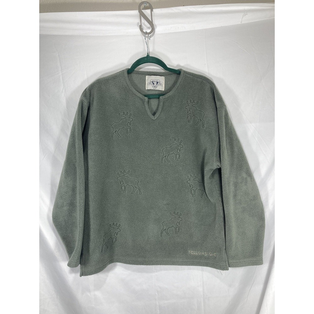 Vintage Arctic Yellowstone, moose logo, Women Green Size Large 100% Polyest